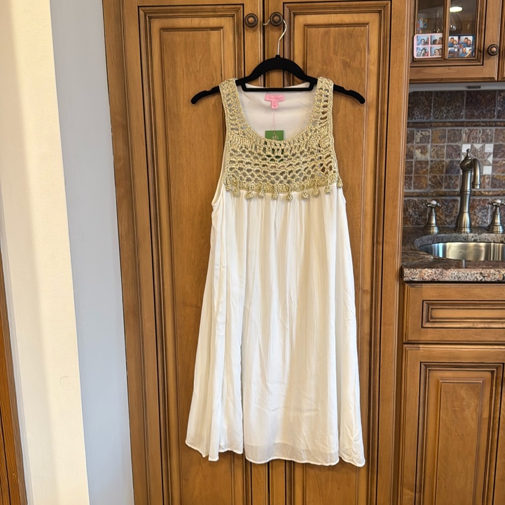 White and Gold Lily Pulitzer Dress